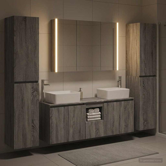 Set de mobilier pentru baie 6 pcs Sonoma gri WALTI