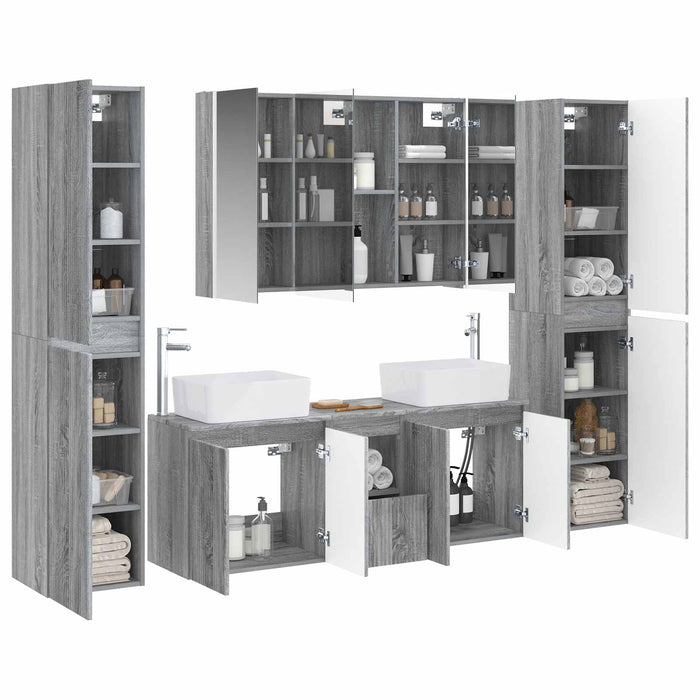Set de mobilier pentru baie 6 pcs Sonoma gri WALTI