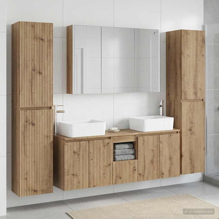 Set de mobilier pentru baie 6 pcs Stejar Artizanal WALTI