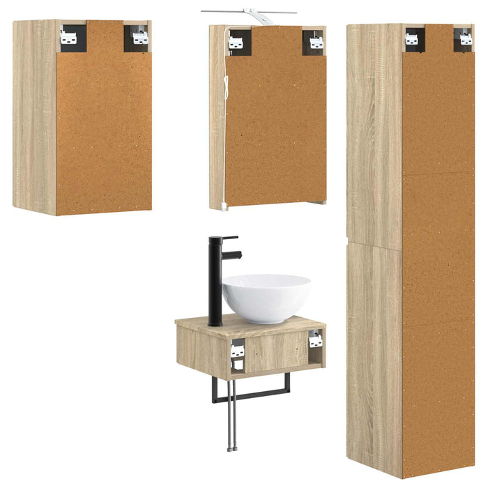 Set de mobilier pentru baie 5 pcs Stejar Sonoma WALTI