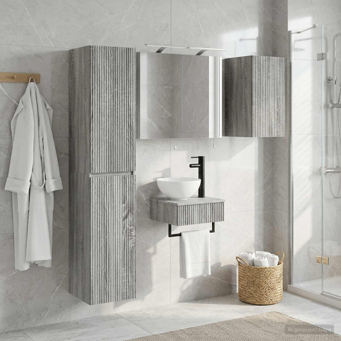 Set de mobilier pentru baie 5 buc. Sonoma gri WALTI