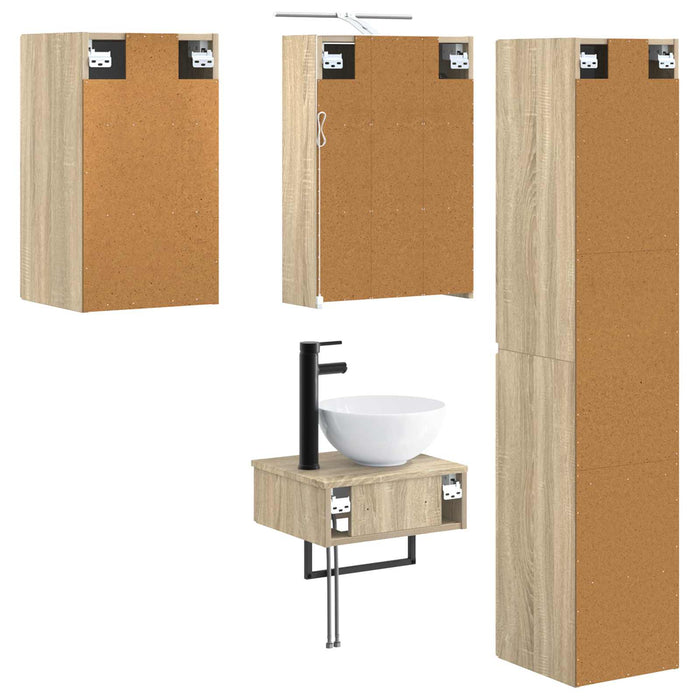 Set de mobilier pentru baie 5 pcs Stejar Sonoma WALTI