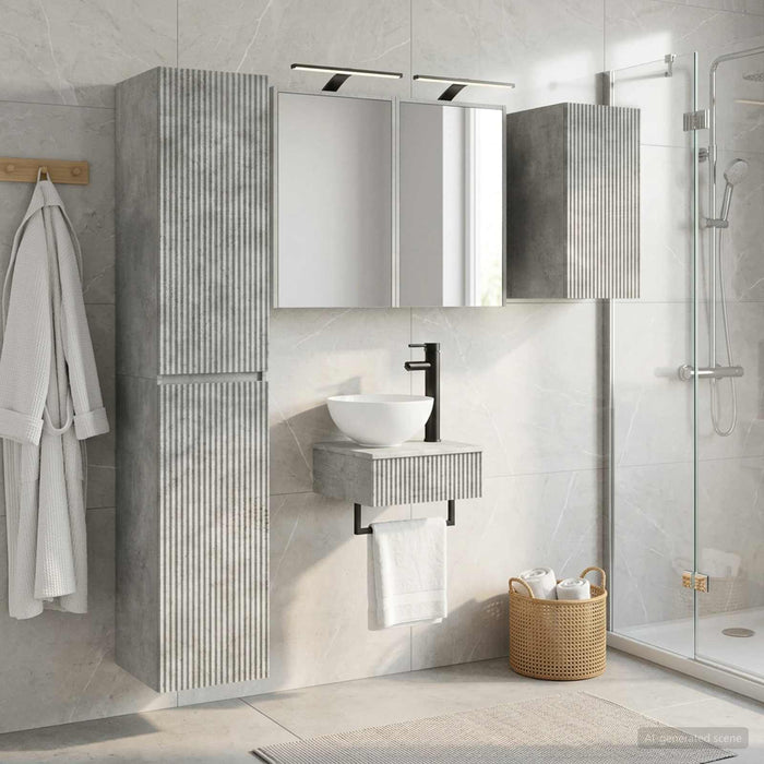 Set de mobilier pentru baie 5 buc. Gri Beton WALTI