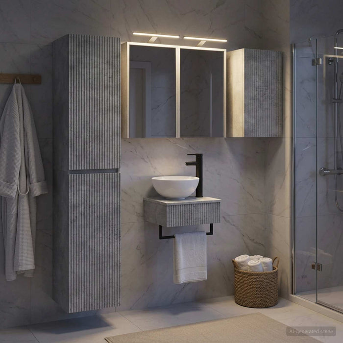 Set de mobilier pentru baie 5 buc. Gri Beton WALTI