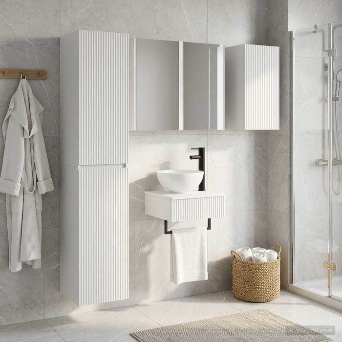 Set de mobilier pentru baie 5 buc. Alb Lemn prelucrat și sticlă WALTI