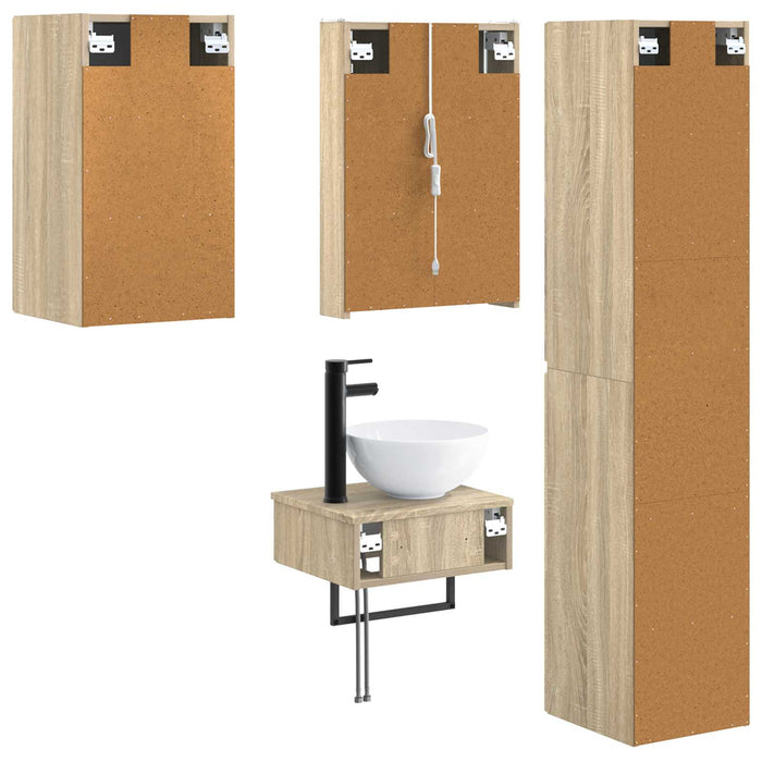 Set de mobilier pentru baie 5 pcs Stejar Sonoma WALTI