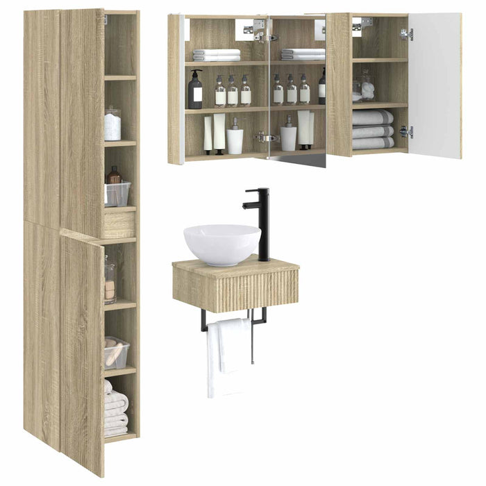 Set de mobilier pentru baie 5 pcs Stejar Sonoma WALTI