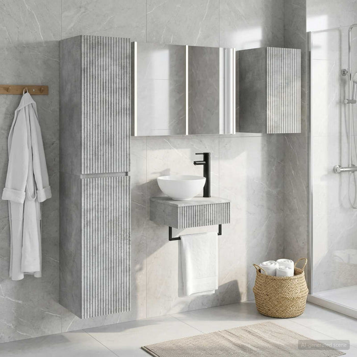 Set de mobilier pentru baie 5 buc. Gri Beton WALTI