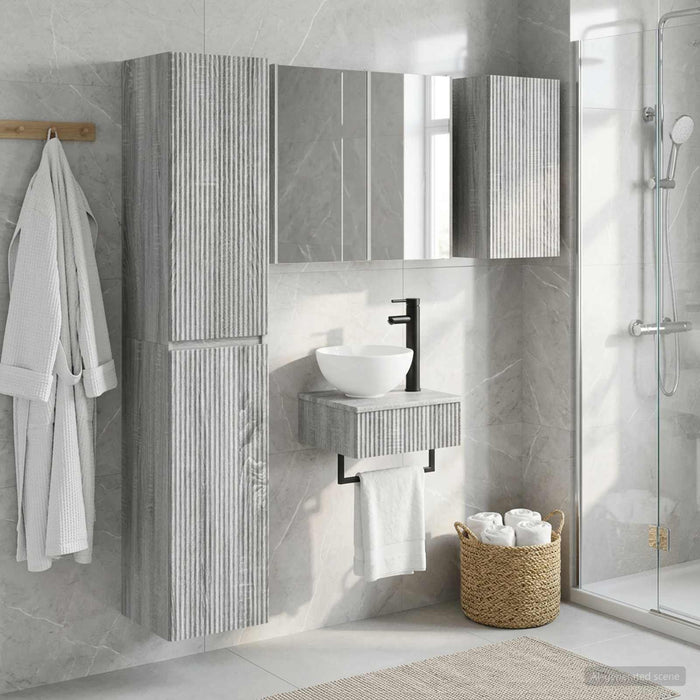 Set de mobilier pentru baie 5 buc. Sonoma gri WALTI