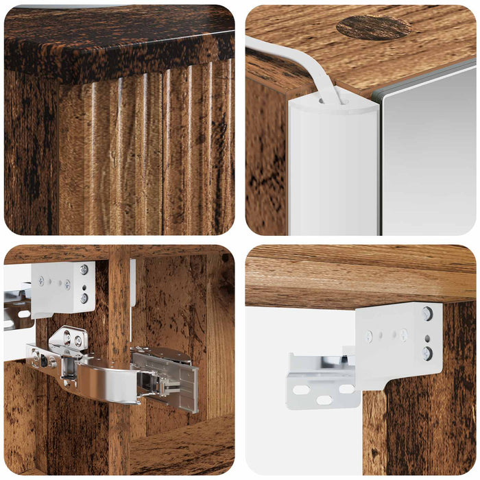 Set de mobilier pentru baie 5 pcs Lemn vechi WALTI