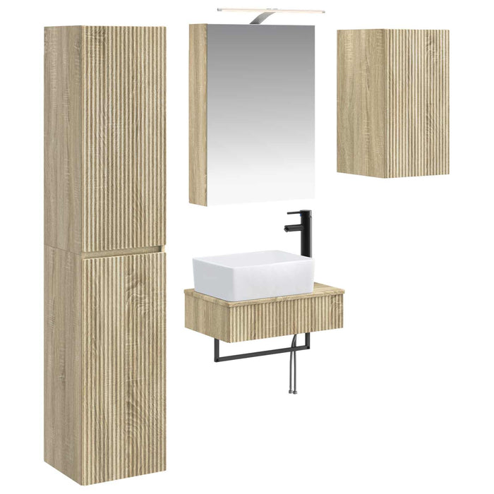 Set de mobilier pentru baie 5 pcs Stejar Sonoma WALTI