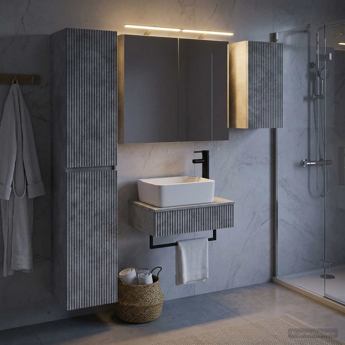 Set de mobilier pentru baie 5 buc. Gri Beton WALTI