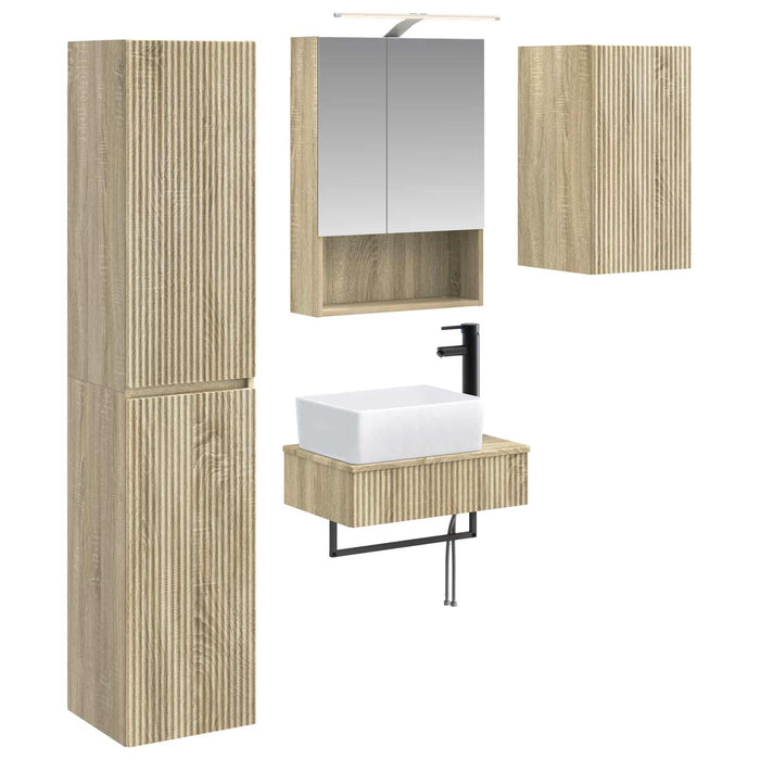 Set de mobilier pentru baie 5 pcs Stejar Sonoma WALTI