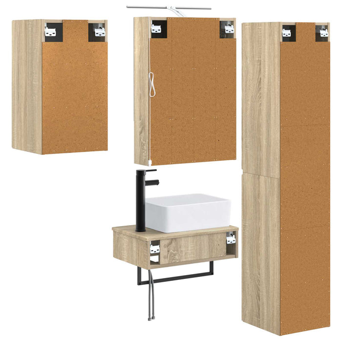 Set de mobilier pentru baie 5 pcs Stejar Sonoma WALTI