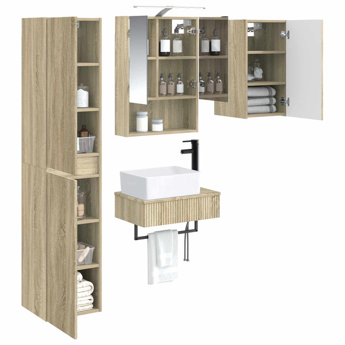 Set de mobilier pentru baie 5 pcs Stejar Sonoma WALTI