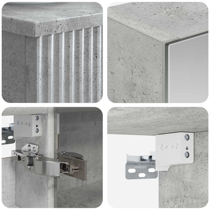 Set de mobilier pentru baie 5 pcs Gri Beton WALTI
