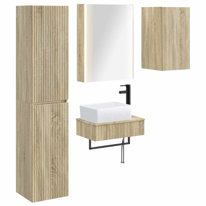 Set de mobilier pentru baie 5 pcs Stejar Sonoma WALTI