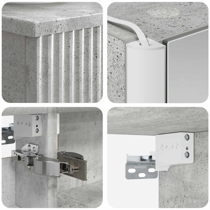 Set de mobilier pentru baie 5 pcs Gri Beton WALTI