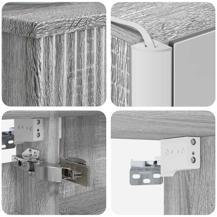 Set de mobilier pentru baie 5 pcs Sonoma gri WALTI