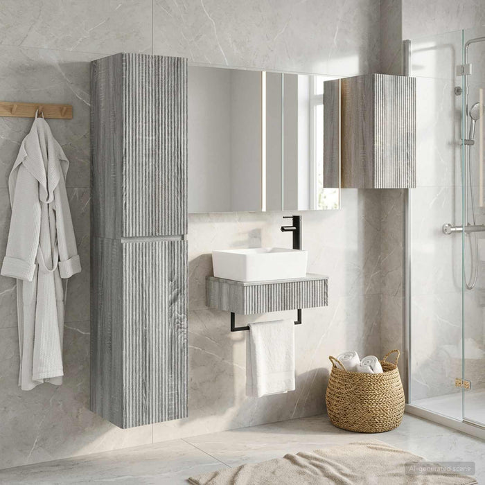 Set de mobilier pentru baie 5 buc. Sonoma gri WALTI