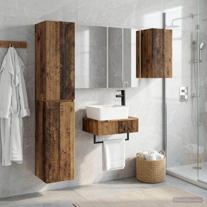 Set de mobilier pentru baie 5 buc. Lemn vechi - WALTI WALTI