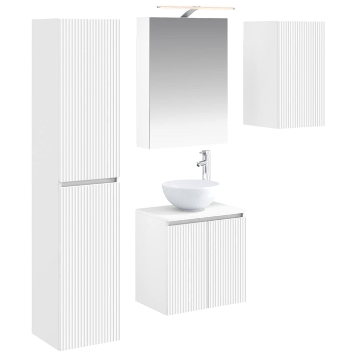 Set dulap baie 5 pcs Alb 50 x 14,5 x 70 cm Lemn prelucrat WALTI