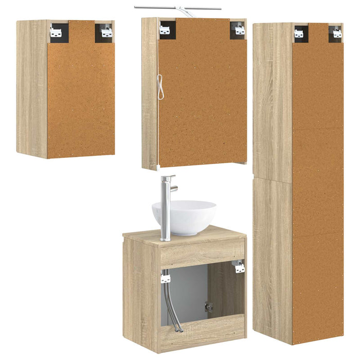Set dulap baie 5 pcs Stejar Sonoma 50 x 14,5 x 70 cm WALTI