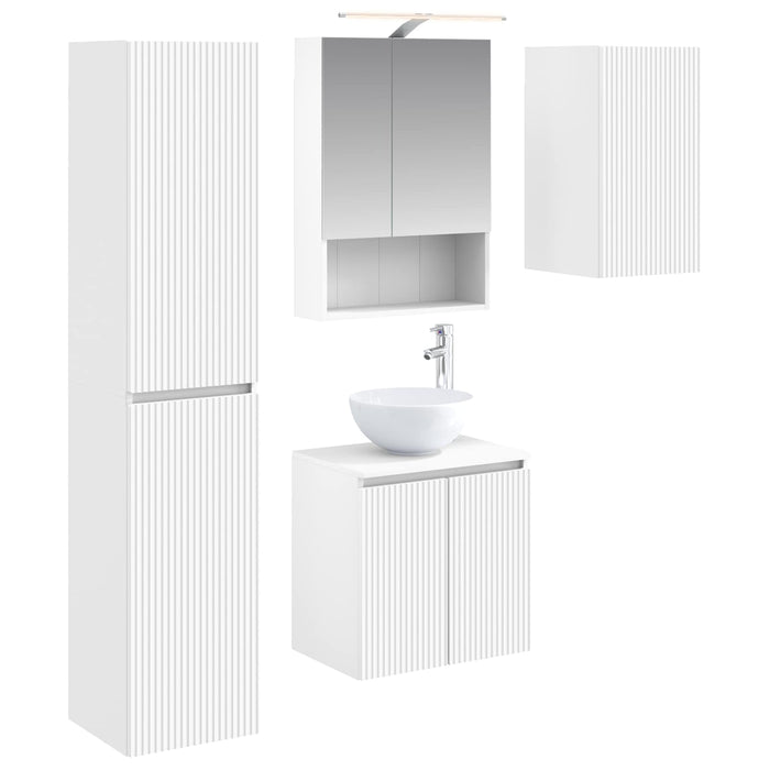 Set dulap baie 5 pcs Alb 50 x 14,5 x 70 cm Lemn prelucrat WALTI