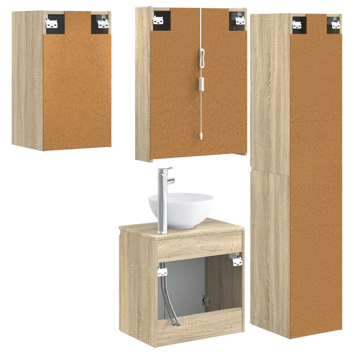 Set dulap baie 5 pcs Stejar Sonoma 53 x 15,5 x 70 cm WALTI