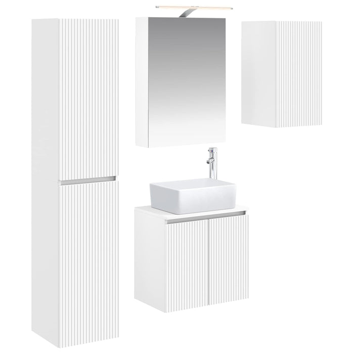 Set dulap baie 5 pcs Alb 50 x 14,5 x 70 cm Lemn prelucrat WALTI