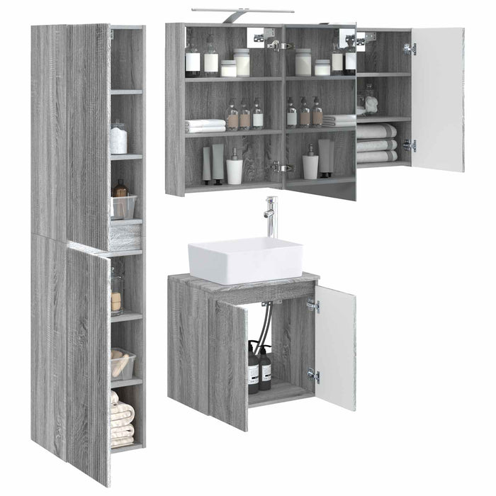 Set dulap baie 5 pcs Sonoma gri 50 x 14,5 x 70 cm WALTI