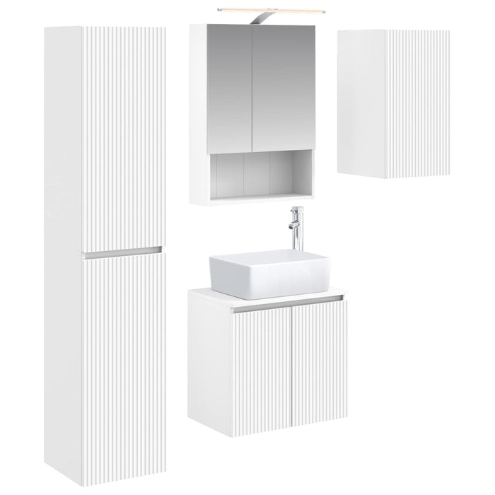 Set dulap baie 5 pcs Alb 50 x 14,5 x 70 cm Lemn prelucrat WALTI