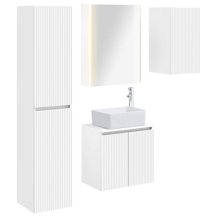 Set dulap baie 5 pcs Alb 53 x 15,5 x 70 cm Lemn prelucrat WALTI