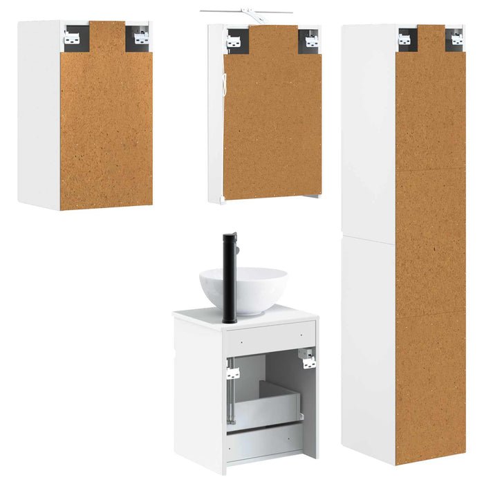 Set dulap baie 5 pcs Alb 40 x 10,5 x 60,5 cm Lemn prelucrat WALTI