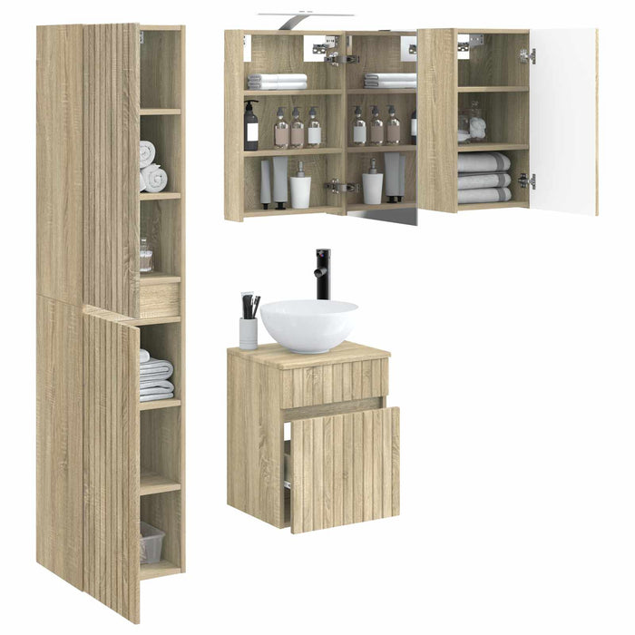 Set dulap baie 5 pcs Stejar Sonoma 40 x 10,5 x 60,5 cm WALTI