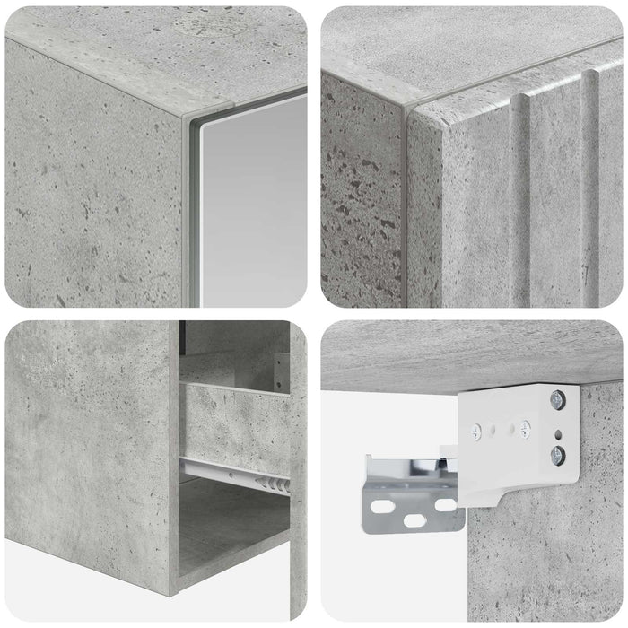 Set dulap baie 5 pcs Gri Beton 40 x 10,5 x 60,5 cm WALTI