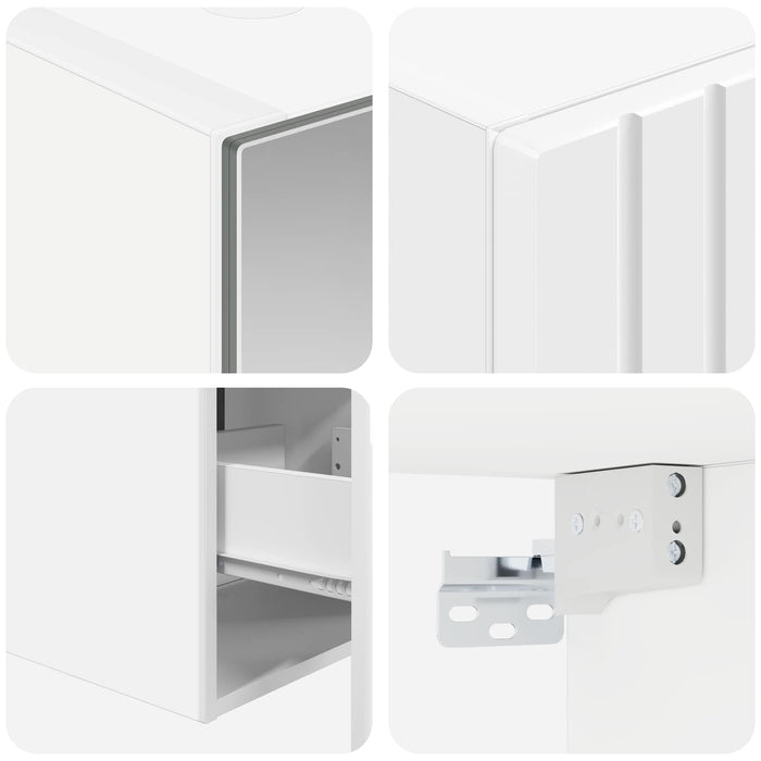 Set dulap baie 5 pcs Alb 43 x 16 x 62,5 cm Lemn prelucrat WALTI