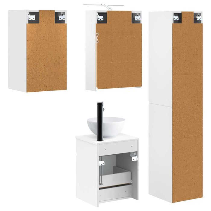 Set dulap baie 5 pcs Alb 43 x 16 x 62,5 cm Lemn prelucrat WALTI