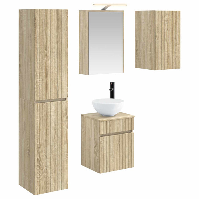 Set dulap baie 5 pcs Stejar Sonoma 43 x 16 x 62,5 cm WALTI