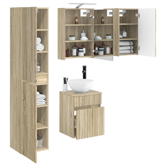 Set dulap baie 5 pcs Stejar Sonoma 43 x 16 x 62,5 cm WALTI