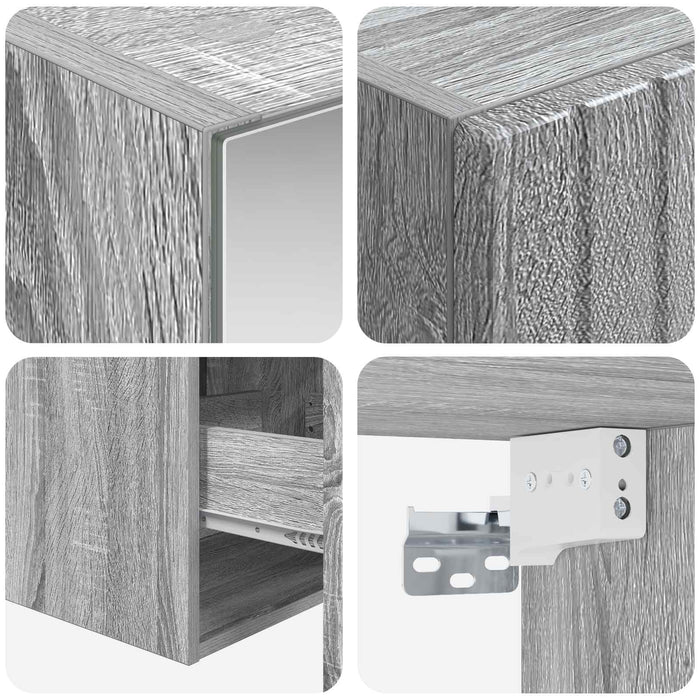 Set dulap baie 5 pcs Sonoma gri 43 x 16 x 62,5 cm WALTI