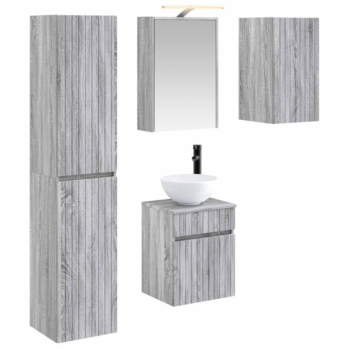 Set dulap baie 5 pcs Sonoma gri 43 x 16 x 62,5 cm WALTI