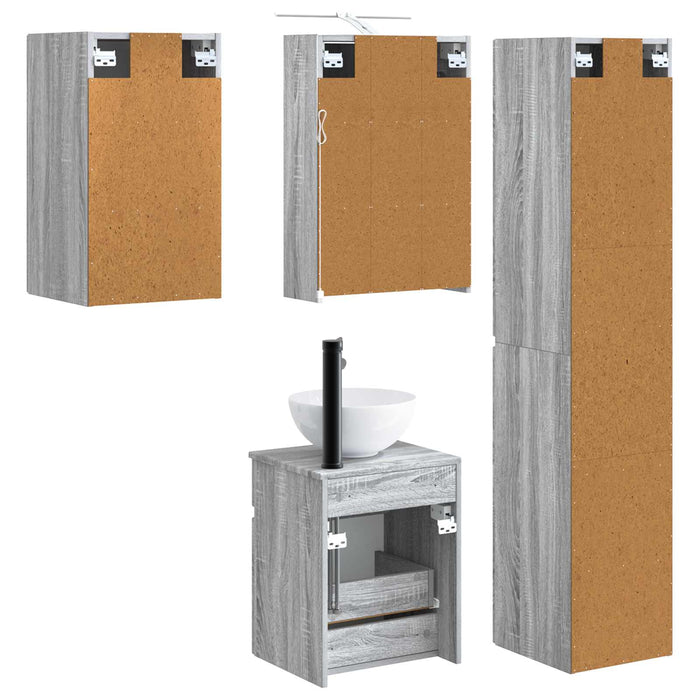 Set dulap baie 5 pcs Sonoma gri 43 x 16 x 62,5 cm WALTI