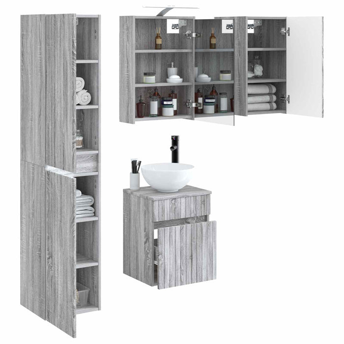Set dulap baie 5 pcs Sonoma gri 43 x 16 x 62,5 cm WALTI