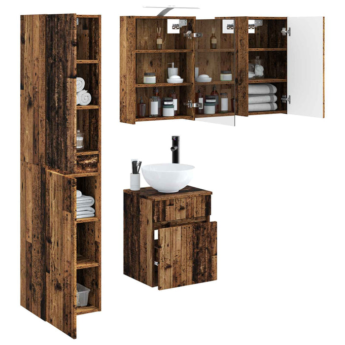 Set dulap baie 5 pcs Lemn vechi 43 x 16 x 62,5 cm WALTI