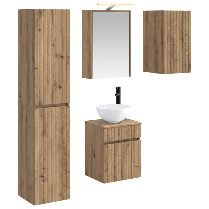 Set dulap baie 5 pcs Stejar Artizanal 43 x 16 x 62,5 cm WALTI