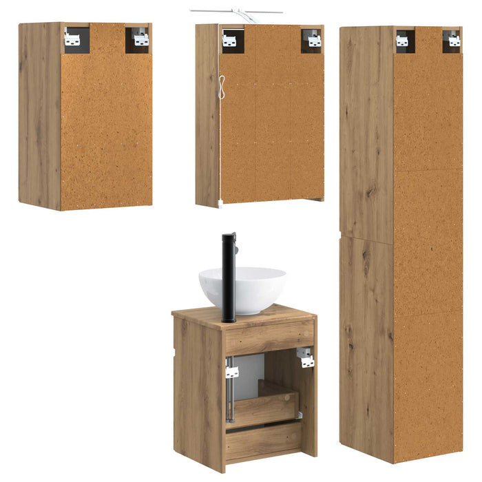 Set dulap baie 5 pcs Stejar Artizanal 43 x 16 x 62,5 cm WALTI