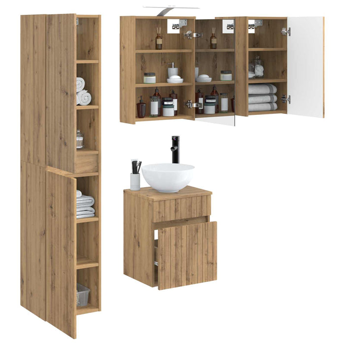 Set dulap baie 5 pcs Stejar Artizanal 43 x 16 x 62,5 cm WALTI