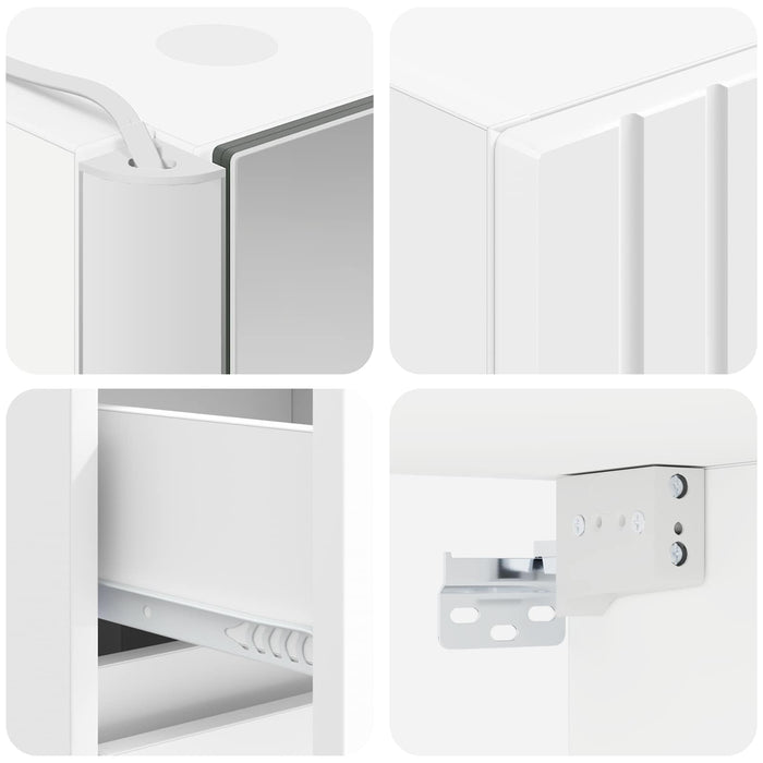 Set dulap baie 5 pcs Alb 43 x 11,5 x 60,5 cm Lemn prelucrat WALTI