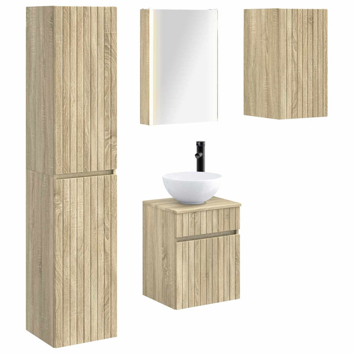 Set dulap baie 5 pcs Stejar Sonoma 43 x 11,5 x 60,5 cm WALTI